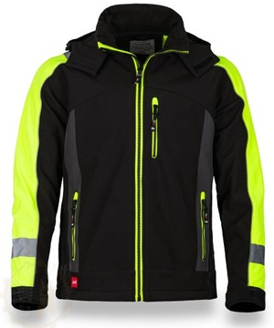 KURTKA MĘSKA SOFTSHELL WODOODPORNA Z ODPINANYM KAPTUREM JESIEŃ WIOSNA 3XL
