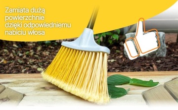 Садовая метла SUNNY с палкой, длинная и жесткая щетина облегчает уборку.