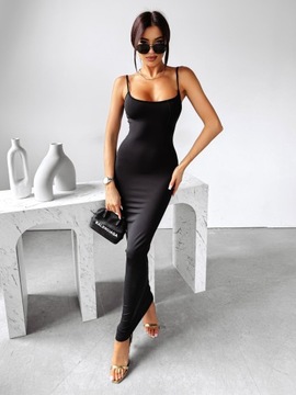 Sukienka elastyczna maxi O'LA VOGA MIDNIGHT czarna (S)