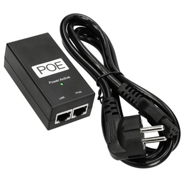 Zasilacz PoE 24V, 0,5A, 12W, kabel w zestawie
