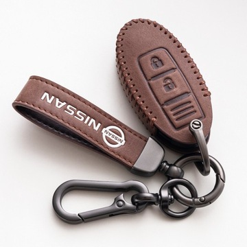 Металлический кожаный автомобильный брелок Nissan
