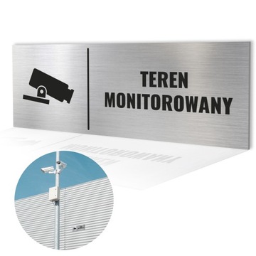 TABLICZKA TEREN MONITOROWANY 20x7,5 ALUMINIOWA ZNAK TEREN MONITOROWANY