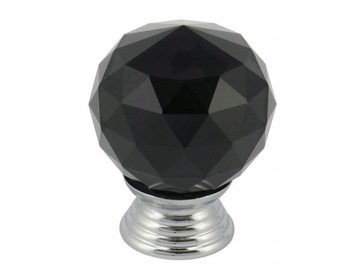 GAŁKA MEBLOWA KRYSZTAŁOWA UCHWYT 001-30 MM CZARNA