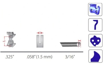 Цепь BARIBAL Strong режущая 0,325 1,5 мм 76 звеньев
