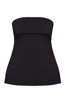 Prettylittlething ЧЕРНЫЙ ТОП, ОТКРЫТОЕ ПЛЕЧО, ТРУБКА, РАЗДЕЛКИ, NG4, размер S