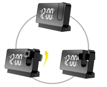 БУДИЛЬНИК Цифровой электронный ТЕРМОМЕТР ВРЕМЯ ПРОЕКТОР СВЕТОДИОДНОЕ ЗЕРКАЛО