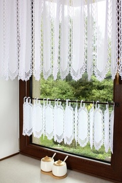 Заздростка Gipiura Белая штора-панель для кухни, высота 30 см