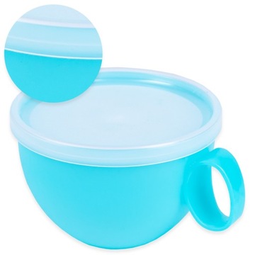 PLASTIKOWY KUBEK Z PRZYKRYWKĄ NA MUSLI ZUPĘ NAPOJE