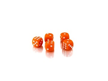 ОРАНЖЕВЫЕ ШЕСТИГРАННЫЕ КУСЫ D6 1,1 СМ, 1 ШТ.