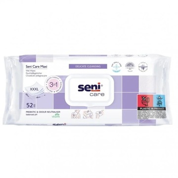 ZESTAW 5x Chusteczki nasączane 3w1 Seni Care Maxi 52 szt.