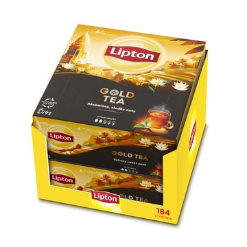 Zestaw herbat Lipton herbata czarna ekspresowa GOLD 2x92 torebki