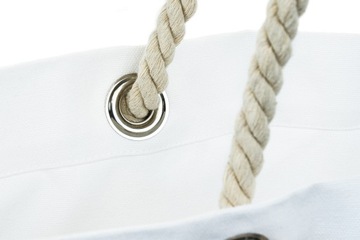 Хлопковая пляжная сумка, белая, 42х14х14х38 см, 220г