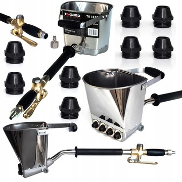 ПНЕВМАТИЧЕСКАЯ ШТУКАТУРНАЯ МАШИНА С 8 МЕТАЛЛИЧЕСКИМИ НАСАДКАМИ