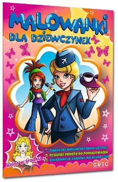 Malowanki Kolorowanki dla dziewczynek + naklejki