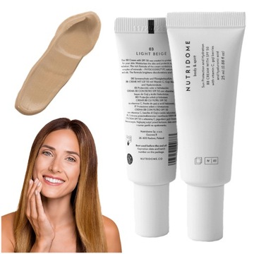 KREM BB filtrem SPF 50 kryjący NAWILŻAJĄCY kwas hialuronowy 03 Light Beige