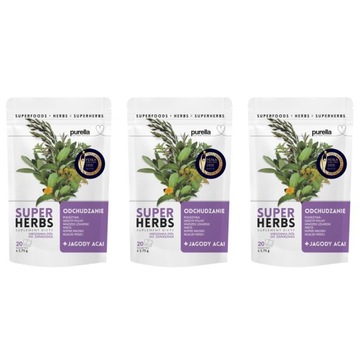 Травяная смесь для похудения Purella Superfoods Superherbs 3х20 пакетиков