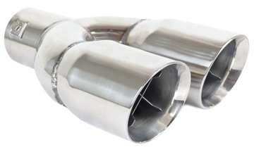 KOŃCÓWKA WYDECHU SPORTOWA Z DYFUZOREM TUNINGOWA ŚCIĘTA PODWÓJNA 2x 76mm