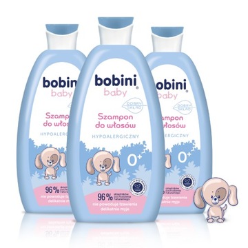 BOBINI Детский шампунь для малышей 96% ингредиентов натурального происхождения 3х300мл