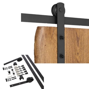 Prowadnica ścienna system do drzwi przesuwnych czarna ROKA-SPK retro loft