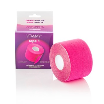 TAŚMA KINEZJOLOGICZNA TAPING TEJP VITAMMY TAPE RÓŻ