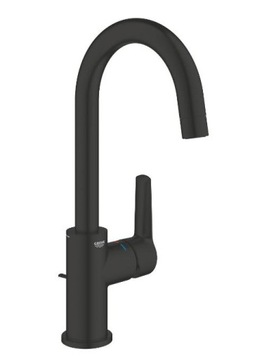 Bateria umywalkowa stojąca wysoka czarny mat L Start GROHE obrotowa wylewka