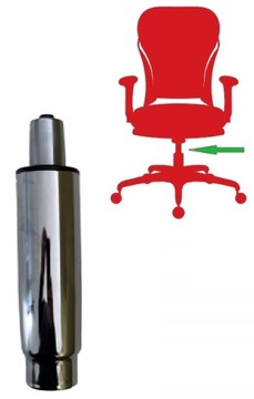 Przewężony siłownik CHROMOWANY fotela BIUROWEGO obrotowego 235 mm Podnośnik