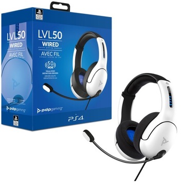 PDP PS5 / PS4 Słuchawki przewodowe LVL50 - BIAŁE