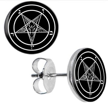 kolczyk pentagram black death metal baphomet