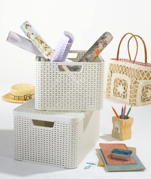 КОРЗИНА ИЗ РОТАНГА КОРЗИНА С КРЫШКОЙ ИЗОГНУТАЯ 30 Л