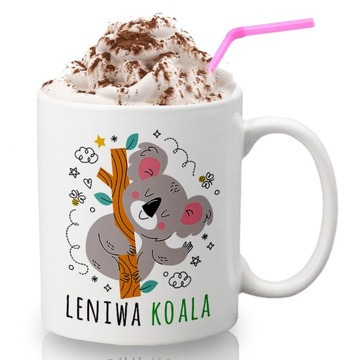 Kubek Biały Na Prezent KOALA Leniwa Koala Wzory