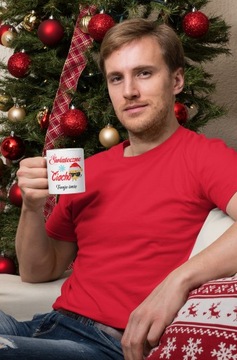 Рождественская кружка РОЖДЕСТВЕНСКИЙ ТОРТ + МУЖСКОЕ ИМЯ