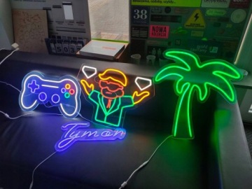 NEON LED dekoracja ścienna lody napis 60x36