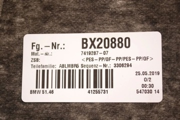 BMW 5 G30 G31 2019 POLIČKA ZADNÍ KUFRU