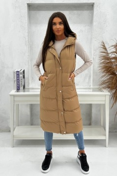 DZ728 r S ЖЕНСКИЙ УТЕПЛЕННЫЙ ЖИЛЕТ С МАКСИМАЛЬНЫМИ РУКАВАМИ