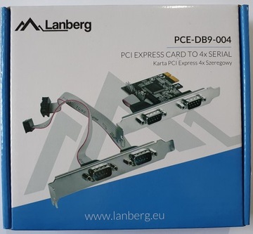 LANBERG karta PCIe PCI Express 4 porty RS232 śledź