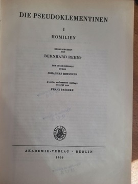 Pseudoklementinen, Pseudo-Klemens wyd. kryt.