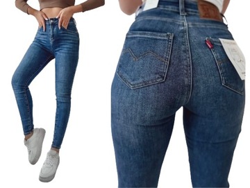 Jeansy spodnie damskie wyszczuplające modelujące na zamek S/36