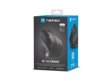 Mysz bezprzewodowa wertykalna Crake 2 2400 DPI Bluetooth 5.2 + 2.4GHz Czarn