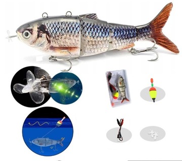 Elektryczny żywiec - rybka - przynęta wędkarska 13cm 42g prezent