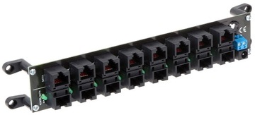 PATCH PANEL RJ-45 POE x 8 PORTÓW POE DO SZAFY RACK