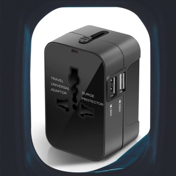 PRZEJŚCIÓWKA ŚWIAT ADAPTER GNIAZDKA USA UK EU USB