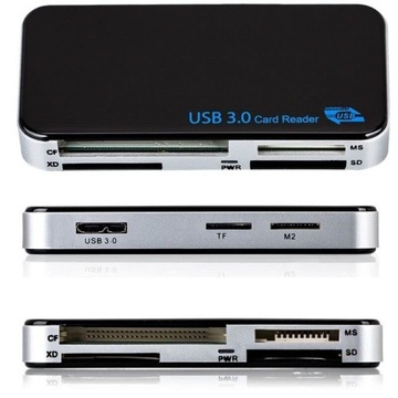 Czytnik kart All in One: Micro SD SD MS Duo M2 CF XD na USB3.0