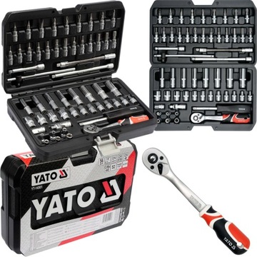 НАБОР ИНСТРУМЕНТОВ YATO ТОРЦЕВЫЕ КЛЮЧИ 56EL 1/4 ТРЕЩОТКА YT-14501