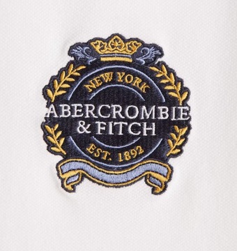 t-shirt POLO Abercrombie&Fitch Hollister koszulka L biała