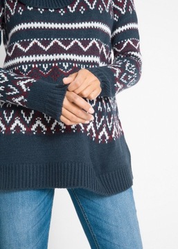 52 Bonprix SWETER W NORWESKI WZÓR