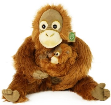 Maskotka Małpka Orangutan z Młodym - 28cm