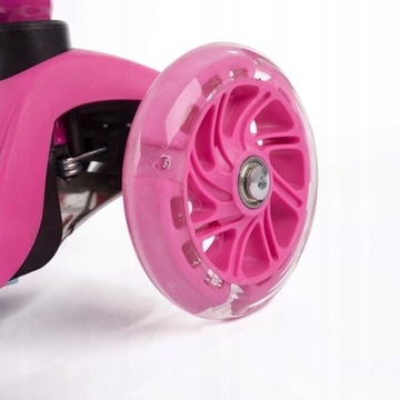 ТРЕХКОЛЕСНЫЙ САМОКАТ ДЛЯ ДЕТЕЙ TOBBI-TOYS БАЛАНСИРОВАНИЕ КОЛЕСА LED PINK PRINCE