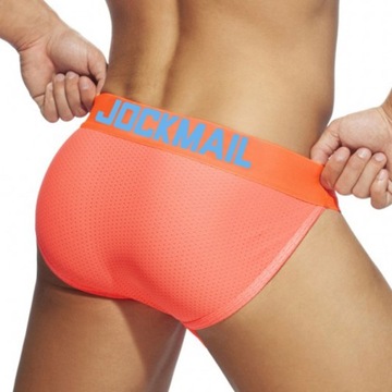 Majtki Męskie Tanga Siatka Neon Pomarańczowe M