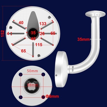 НАСТЕННОЕ КРЕПЛЕНИЕ ДЛЯ КУПОЛЬНЫХ КАМЕР УНИВЕРСАЛЬНОЕ КРЕПЛЕНИЕ ДЛЯ КАМЕРЫ