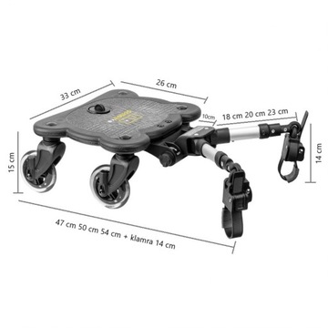 PLATFORMA DO WÓZKA COZY 4 RIDER - uniwersalna świecące koła